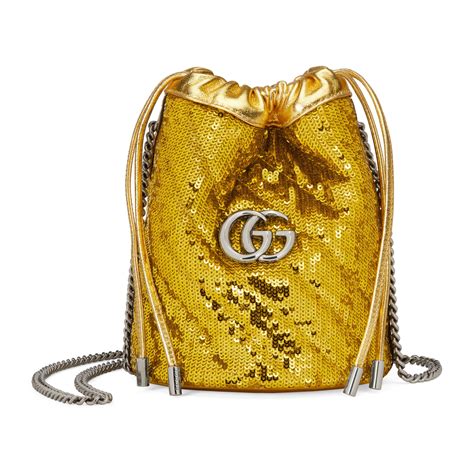 gucci marmont sequin bucket bag|Gucci bag builders bucket.